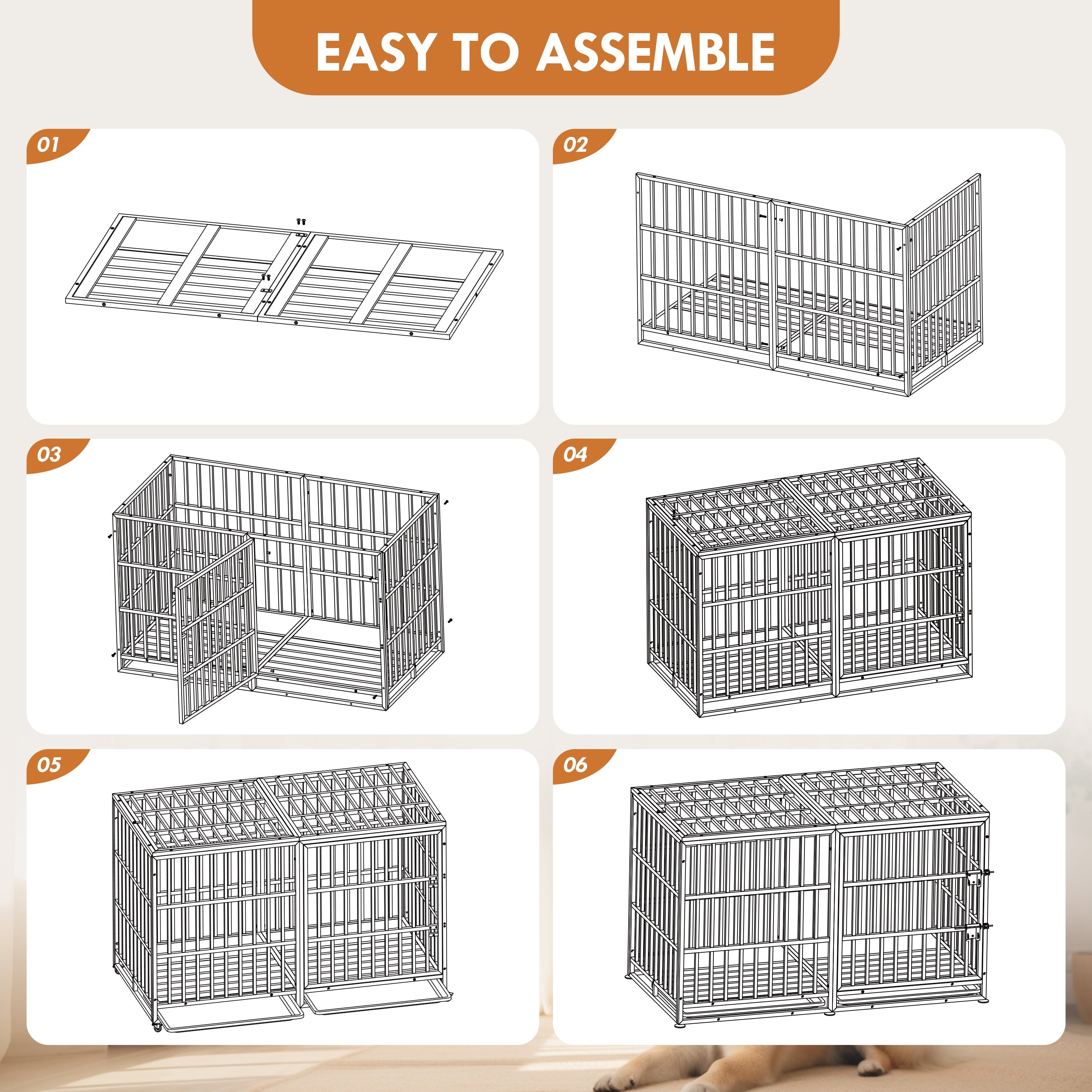 The Ultimate Solution for Your Large Dog: 61 Inch Heavy Duty Extra Large Metal Dog Crate Kennel